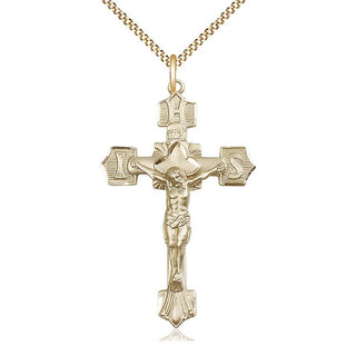 14kt Gold Filled Crucifix Medal Catholic Jewelry