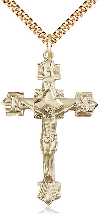 14kt Gold Filled Crucifix Medal Catholic Jewelry