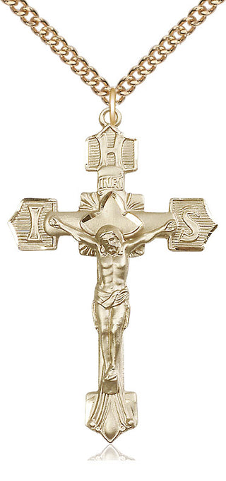 14kt Gold Crucifix Medal