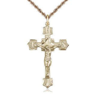 14kt Gold Crucifix Medal