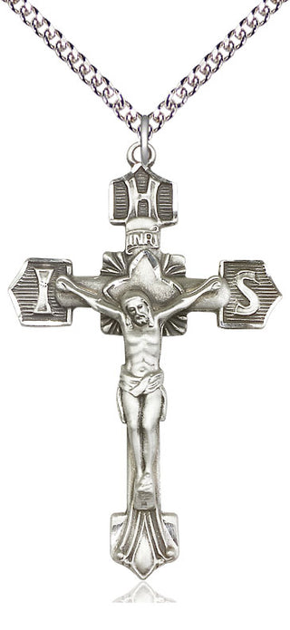Sterling Silver Crucifix Medal Catholic Jewelry