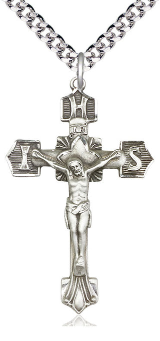 Sterling Silver Crucifix Medal Catholic Jewelry