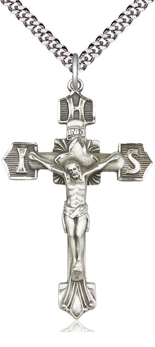 Sterling Silver Crucifix Medal Catholic Jewelry