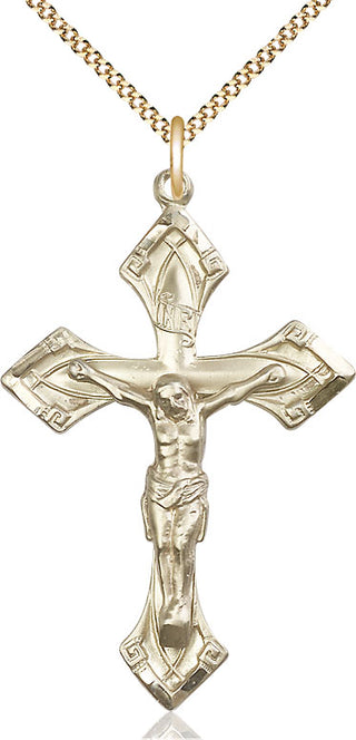 14kt Gold Filled Crucifix Medal Catholic Jewelry