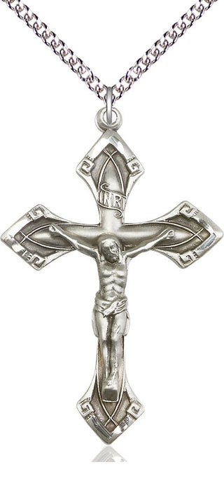 Sterling Silver Crucifix Medal Catholic Jewelry