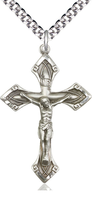 Sterling Silver Crucifix Medal Catholic Jewelry