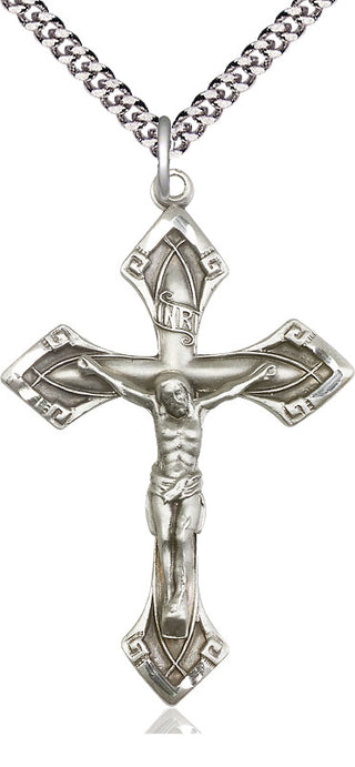 Sterling Silver Crucifix Medal Catholic Jewelry