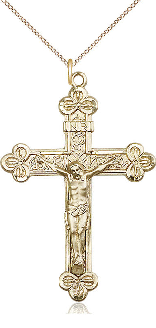 14kt Gold Filled Crucifix Medal Catholic Jewelry