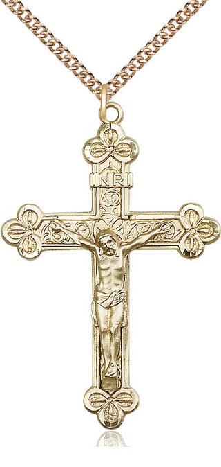 14kt Gold Crucifix Medal
