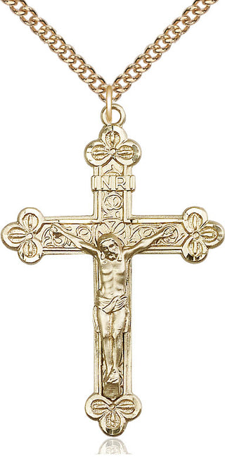 14kt Gold Crucifix Medal