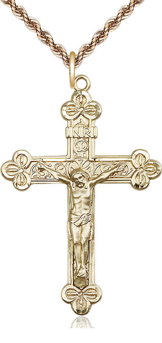 14kt Gold Crucifix Medal