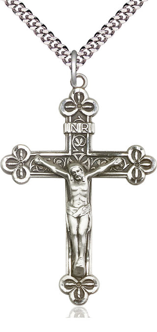 Sterling Silver Crucifix Medal Catholic Jewelry