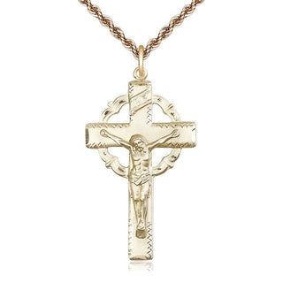 14kt Gold Filled Crucifix Medal Catholic Jewelry
