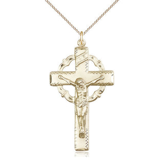 14kt Gold Crucifix Medal