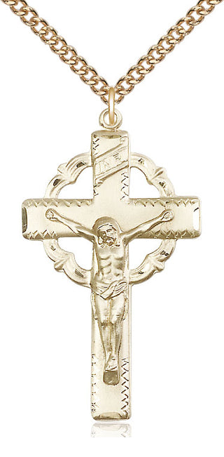 14kt Gold Crucifix Medal