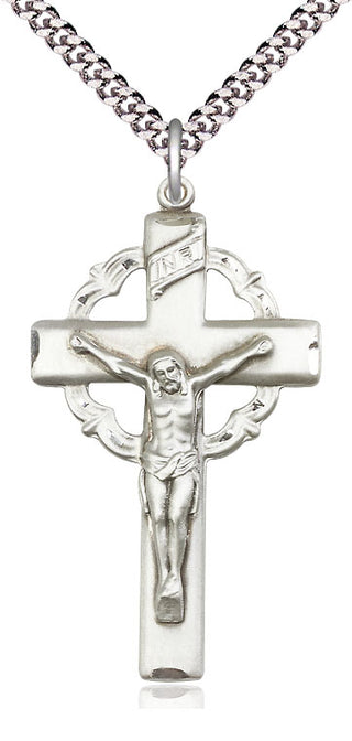 Sterling Silver Crucifix Medal Catholic Jewelry