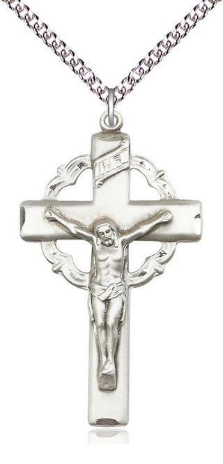 Sterling Silver Crucifix Medal Catholic Jewelry