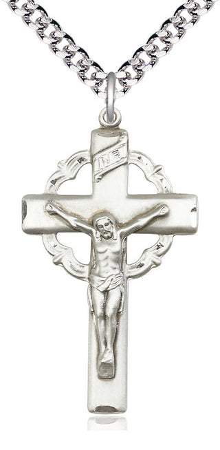 Sterling Silver Crucifix Medal Catholic Jewelry