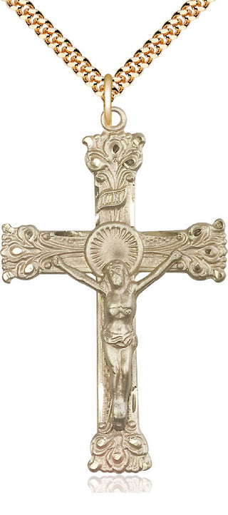 14kt Gold Filled Crucifix Medal Catholic Jewelry