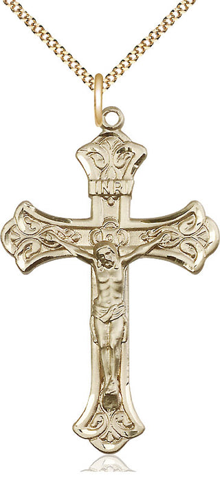 14kt Gold Filled Crucifix Medal Catholic Jewelry