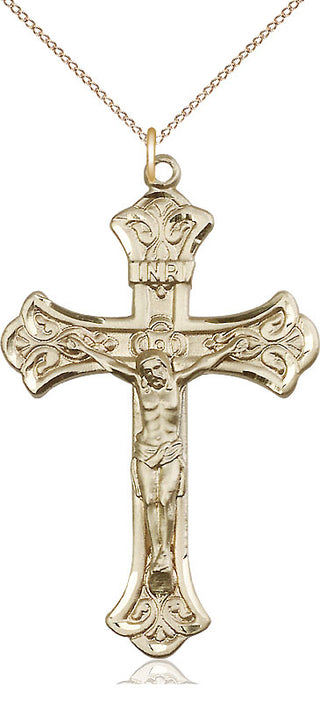14kt Gold Filled Crucifix Medal Catholic Jewelry