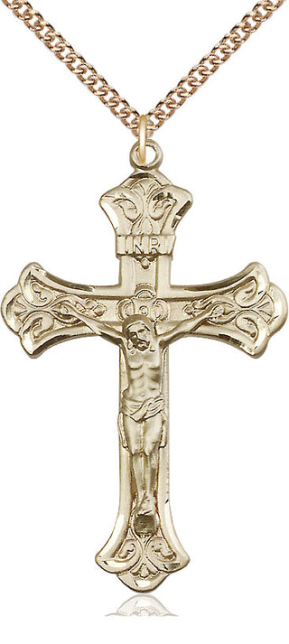 14kt Gold Filled Crucifix Medal Catholic Jewelry