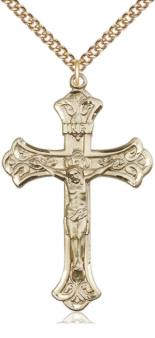 14kt Gold Filled Crucifix Medal Catholic Jewelry