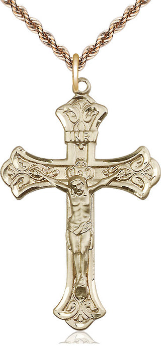 14kt Gold Crucifix Medal