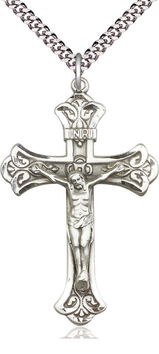Pewter Crucifix Medal Catholic Jewelry