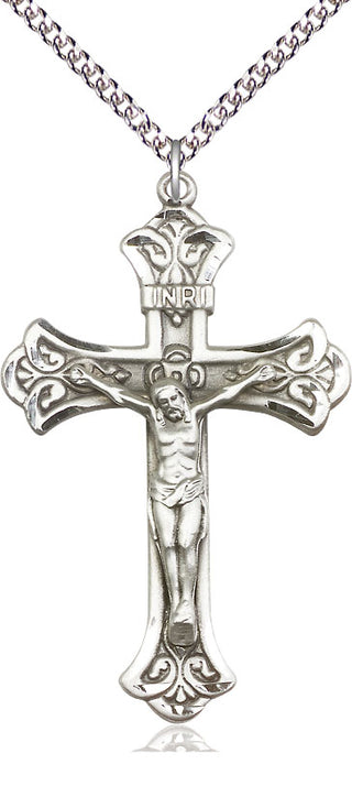 Sterling Silver Crucifix Medal Catholic Jewelry