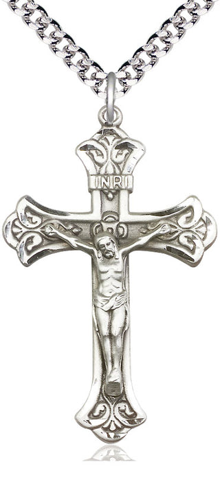 Sterling Silver Crucifix Medal Catholic Jewelry