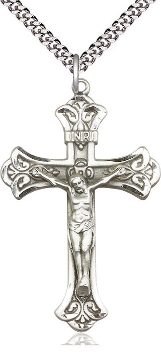 Sterling Silver Crucifix Medal Catholic Jewelry