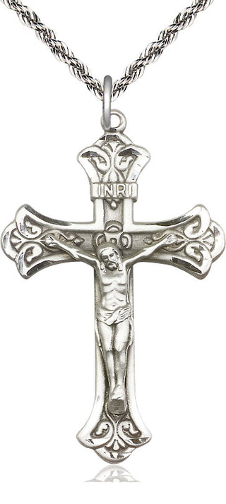 Sterling Silver Crucifix Medal Catholic Jewelry
