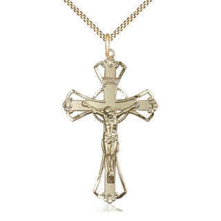 14kt Gold Filled Crucifix Medal Catholic Jewelry