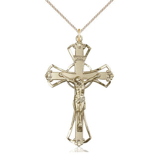 14kt Gold Crucifix Medal