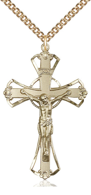 14kt Gold Crucifix Medal
