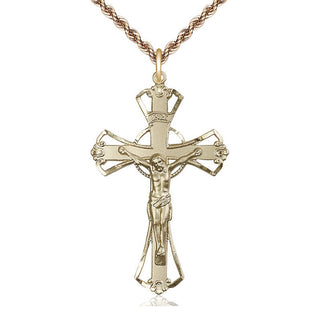 14kt Gold Crucifix Medal