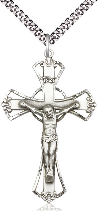 Pewter Crucifix Medal Catholic Jewelry