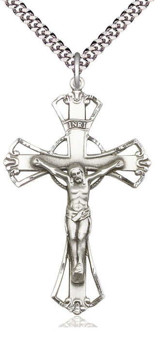 Sterling Silver Crucifix Medal Catholic Jewelry