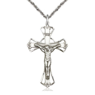 Sterling Silver Crucifix Medal Catholic Jewelry