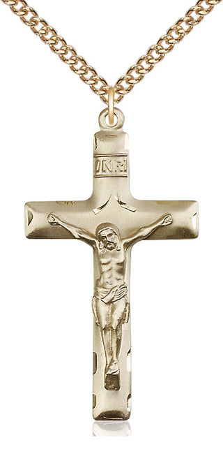 14kt Gold Filled Crucifix Medal Catholic Jewelry