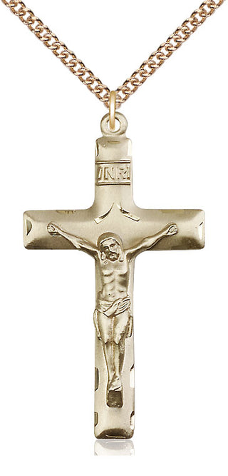 14kt Gold Crucifix Medal