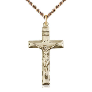 14kt Gold Crucifix Medal
