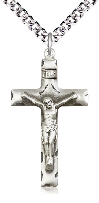 Sterling Silver Crucifix Medal Catholic Jewelry
