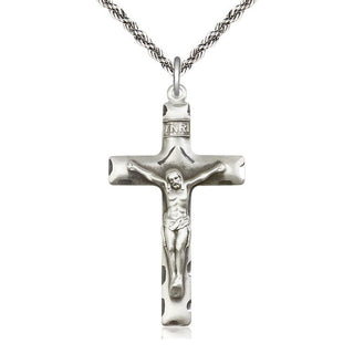 Sterling Silver Crucifix Medal Catholic Jewelry