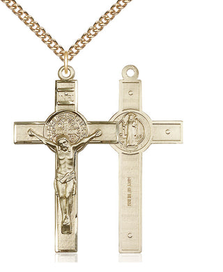 14kt Gold Filled Saint Benedict Crucifix Medal Catholic Jewelry