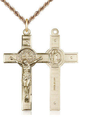 14kt Gold Filled Saint Benedict Crucifix Medal Catholic Jewelry
