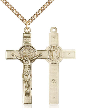 14kt Gold Saint Benedict Crucifix Medal
