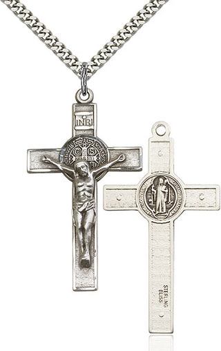 Sterling Silver St. Benedict Crucifix Pendant - SALE