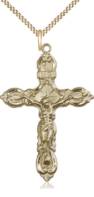 14kt Gold Filled Crucifix Medal Catholic Jewelry